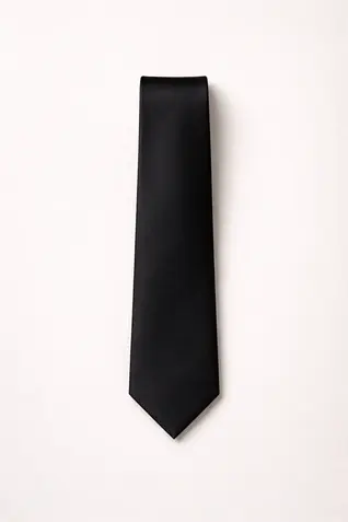 Silk Plain Tie - Black
