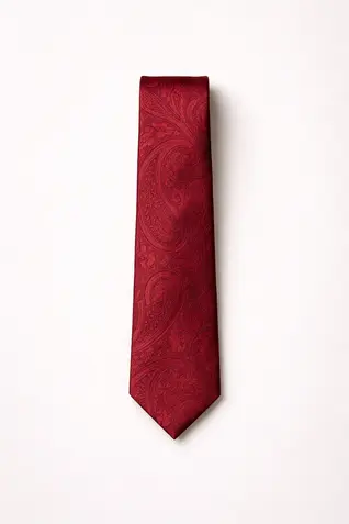 Silk Paisley Tie - Red