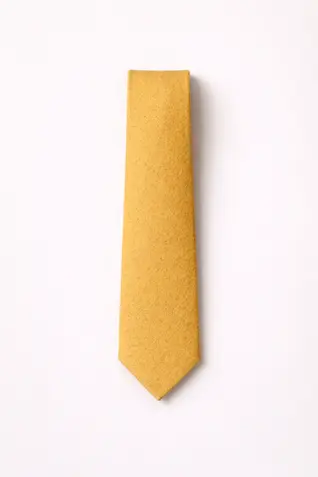Wool Plain Tie - Yellow